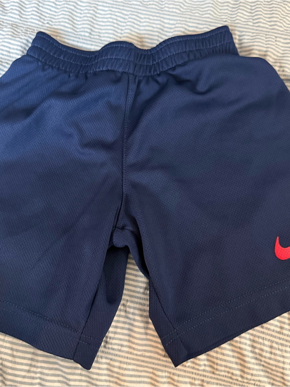 Nike Kids Navy Shorts with Red Swoosh